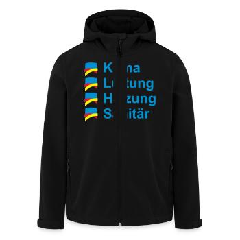 Klima Lüftung Heizung Sanitär - Recycelte Männer Softshell-Jacke von Stanley/Stella - Schwarz - Vorne - AI Model Male 185 light (185cm)