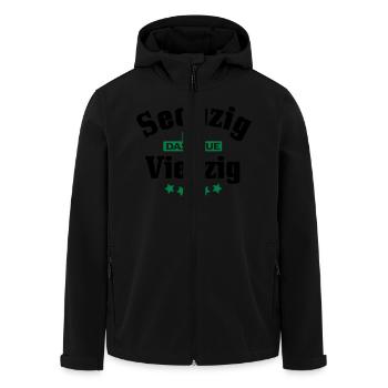 60 ist das neue 40 - Recycelte Männer Softshell-Jacke von Stanley/Stella - Schwarz - Vorne - AI Model Male 185 light (185cm)