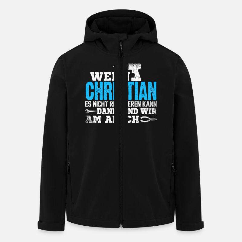 CHRISTIAN - kann es reparieren - Recycelte Männer Softshell-Jacke von Stanley/Stella - Schwarz