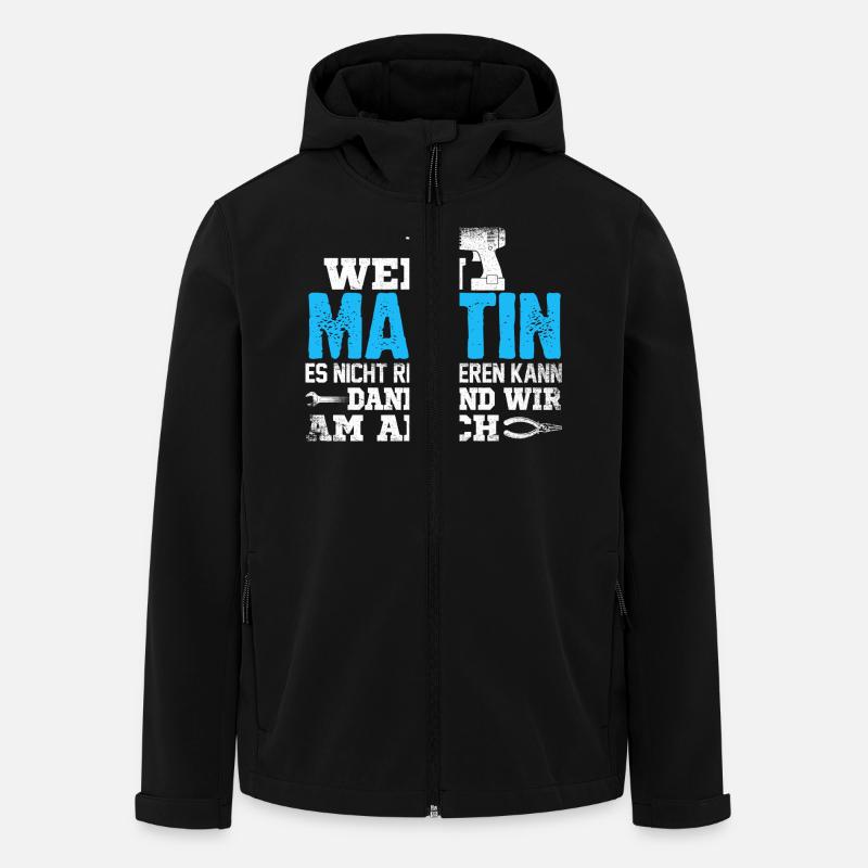 MARTIN - kann es reparieren - Recycelte Männer Softshell-Jacke von Stanley/Stella - Schwarz