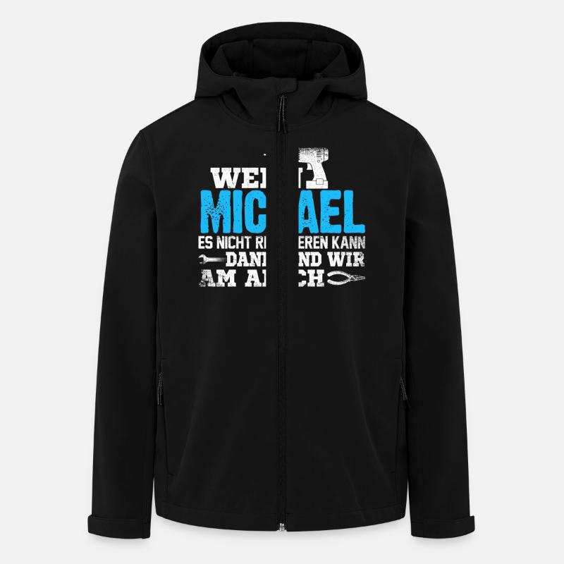 MICHAEL - kann es reparieren - Recycelte Männer Softshell-Jacke von Stanley/Stella - Schwarz