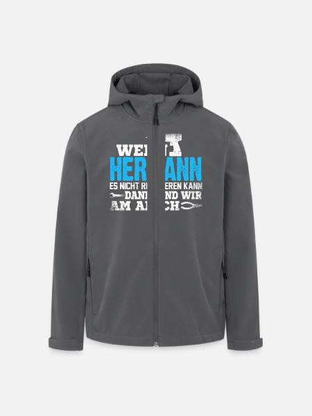 HERMANN - kann es reparieren - Recycelte Männer Softshell-Jacke von Stanley/Stella - Schwarz