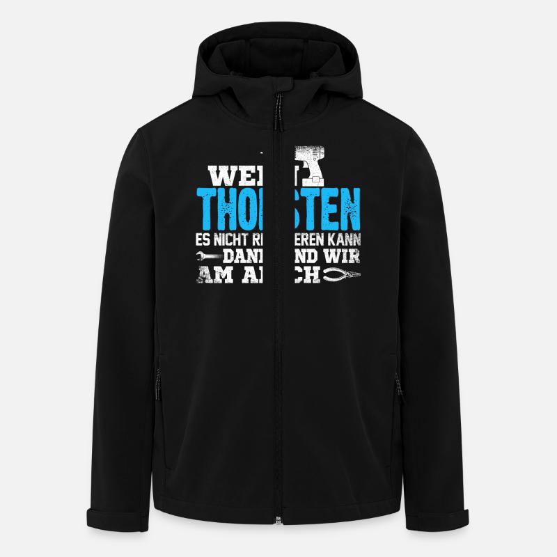 THORSTEN - kann es reparieren - Recycelte Männer Softshell-Jacke von Stanley/Stella - Schwarz