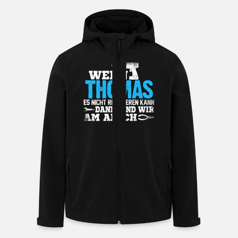 THOMAS - kann es reparieren - Recycelte Männer Softshell-Jacke von Stanley/Stella - Schwarz