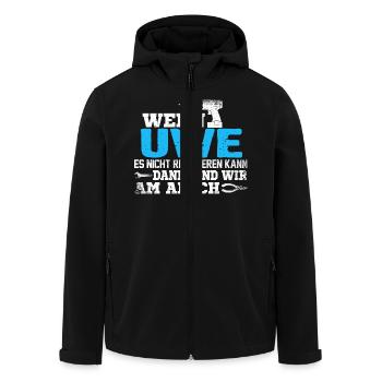 UWE - kann es reparieren - Recycelte Männer Softshell-Jacke von Stanley/Stella - Schwarz - Vorne - AI Model Male 185 light (185cm)