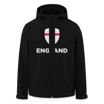 Nationalflagge von England - Recycelte Männer Softshell-Jacke von Stanley/Stella - Schwarz - Vorne - AI Model Male 185 light (185cm)