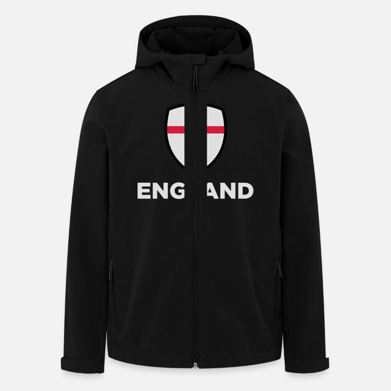 Drapeau national d'Angleterre - Veste softshell homme en polyester recyclé Stanley/Stella - noir