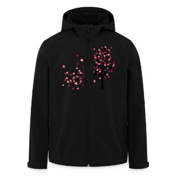 tree heart love wind autumn - Recycelte Männer Softshell-Jacke von Stanley/Stella - Schwarz - Vorne - AI Model Male 185 light (185cm)