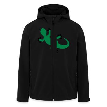 Gecko / Eidechse - Recycelte Männer Softshell-Jacke von Stanley/Stella - Schwarz - Vorne - AI Model Male 185 light (185cm)