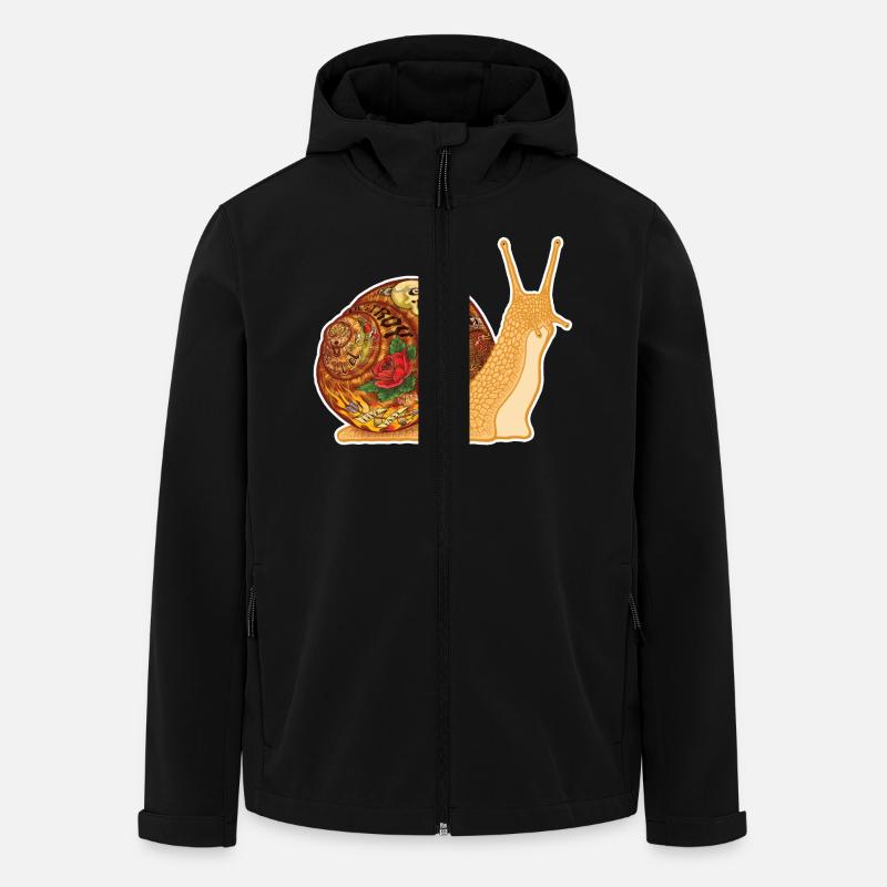 Snail Tattoo - white contour - Veste softshell homme en polyester recyclé Stanley/Stella - noir