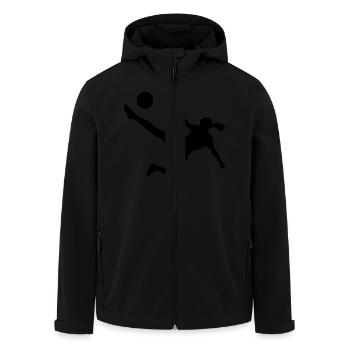 Soccer female eu - Men’s Recycled Softshell Jacket by Stanley/Stella - black - Front - AI Model Male 185 light (185cm)