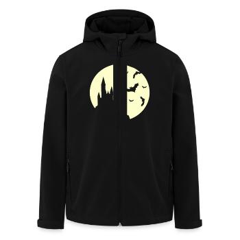 Fledermaus Burg - Halloween - Recycelte Männer Softshell-Jacke von Stanley/Stella - Schwarz - Vorne - AI Model Male 185 light (185cm)