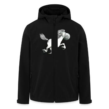 „Icelandic Power“ -Icelandic Horse - Men’s Recycled Softshell Jacket by Stanley/Stella - black - Front - AI Model Male 185 light (185cm)