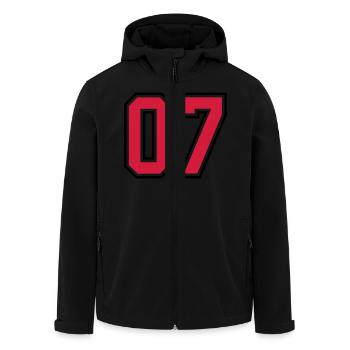 07 sports jersey football number - Men’s Recycled Softshell Jacket by Stanley/Stella - black - Front - AI Model Male 185 light (185cm)