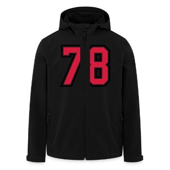78 sports jersey football number - Men’s Recycled Softshell Jacket by Stanley/Stella - black - Front - AI Model Male 185 light (185cm)