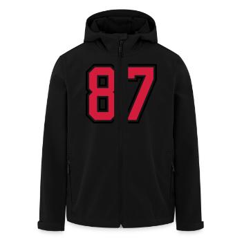 87 sports jersey football number - Men’s Recycled Softshell Jacket by Stanley/Stella - black - Front - AI Model Male 185 light (185cm)