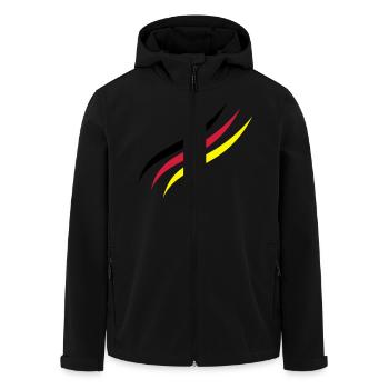 German Line - Recycelte Männer Softshell-Jacke von Stanley/Stella - Schwarz - Vorne - AI Model Male 185 light (185cm)