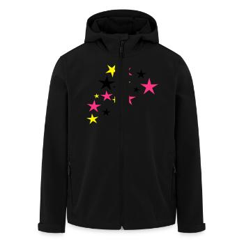 Star - Men’s Recycled Softshell Jacket by Stanley/Stella - black - Front - AI Model Male 185 light (185cm)
