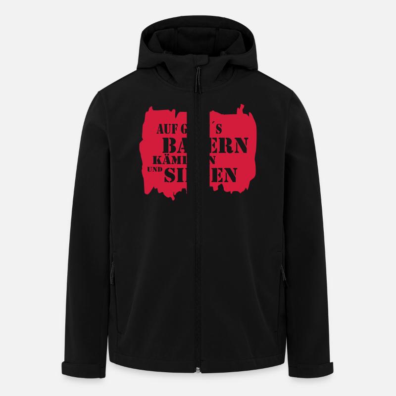 Allons Bavière ... combattre et gagner - Veste softshell homme en polyester recyclé Stanley/Stella - noir
