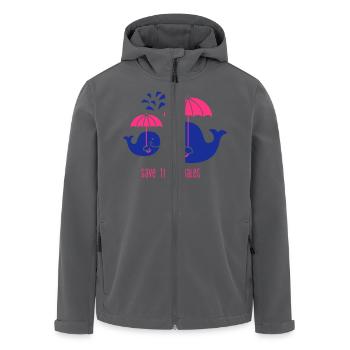 Rettet die Wale- Schützt die Wale- save the whales - Recycelte Männer Softshell-Jacke von Stanley/Stella - Schwarz - Vorne - AI Model Male 185 light (185cm)