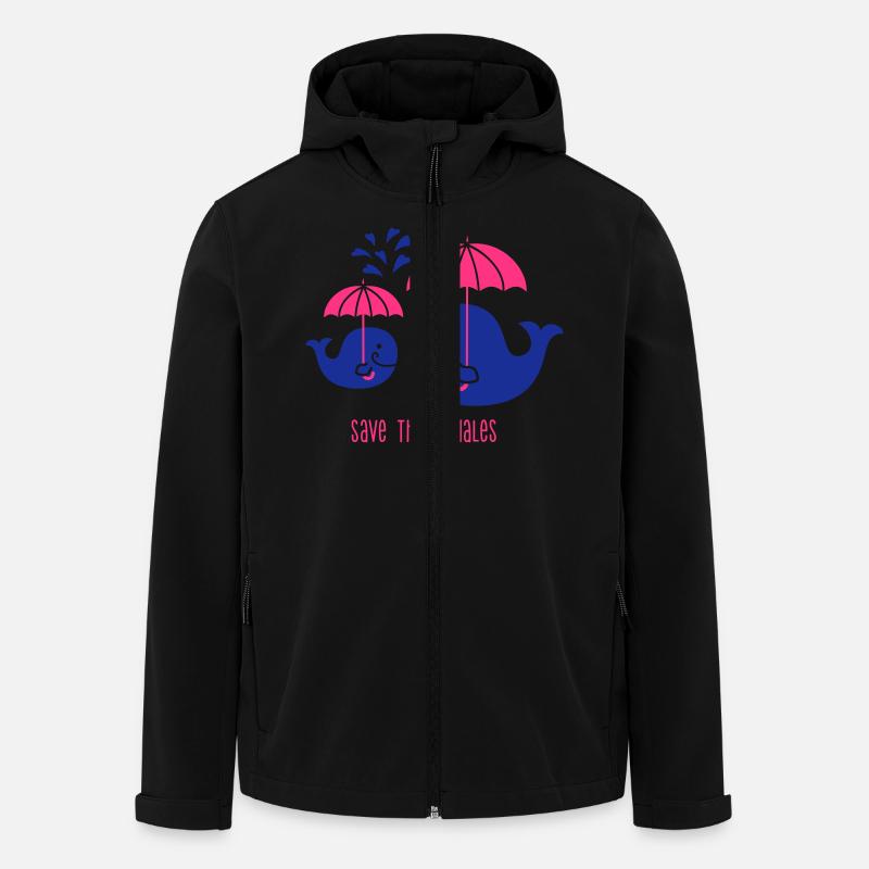 Save the whale-Protects the whale save the whales - Men’s Recycled Softshell Jacket by Stanley/Stella - black