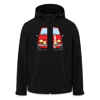 126 Rallye Rot Weiß - Recycelte Männer Softshell-Jacke von Stanley/Stella - Schwarz - Vorne - AI Model Male 185 light (185cm)