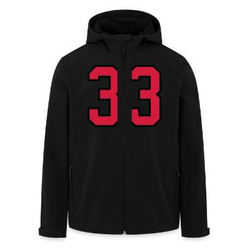 33 sports jersey football number new - Men’s Recycled Softshell Jacket by Stanley/Stella - black - Front - AI Model Male 185 light (185cm)