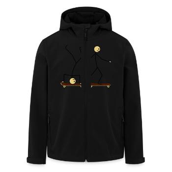 Skateboard Fun - Men’s Recycled Softshell Jacket by Stanley/Stella - black - Front - AI Model Male 185 light (185cm)