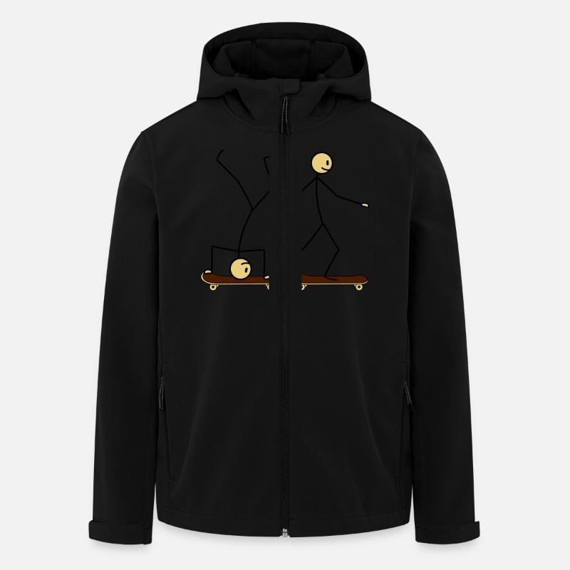 Skateboard Fun - Męska kurtka softshell z poliestru z recyklingu Discoverer Stanley/Stella - czarny