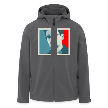 snowden - Men’s Recycled Softshell Jacket by Stanley/Stella - black - Front - AI Model Male 185 light (185cm)