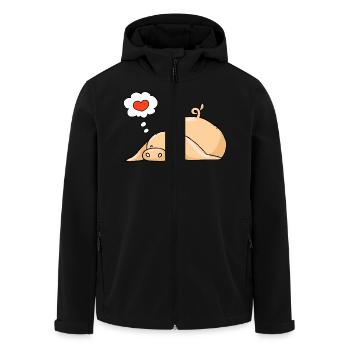Schwein in der Liebe - Recycelte Männer Softshell-Jacke von Stanley/Stella - Schwarz - Vorne - AI Model Male 185 light (185cm)