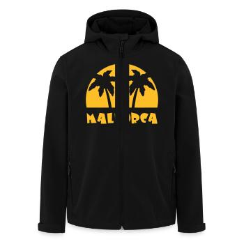Sunset Mallorca - Men’s Recycled Softshell Jacket by Stanley/Stella - black - Front - AI Model Male 185 light (185cm)