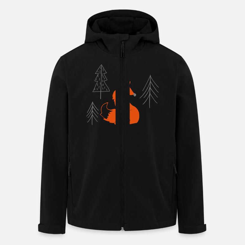 Fuchs im Wald - Recycelte Männer Softshell-Jacke Discoverer von Stanley/Stella - Schwarz