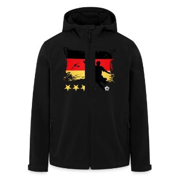 Fußball Deutschland - 4 Sterne - Recycelte Männer Softshell-Jacke von Stanley/Stella - Schwarz - Vorne - AI Model Male 185 light (185cm)