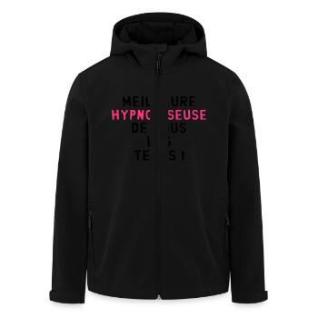 Hypnose / Hypnotiseur / Hypnotiseuse / Médecine - Veste softshell homme en polyester recyclé Stanley/Stella - noir - Devant - AI Model Male 185 light (185cm)