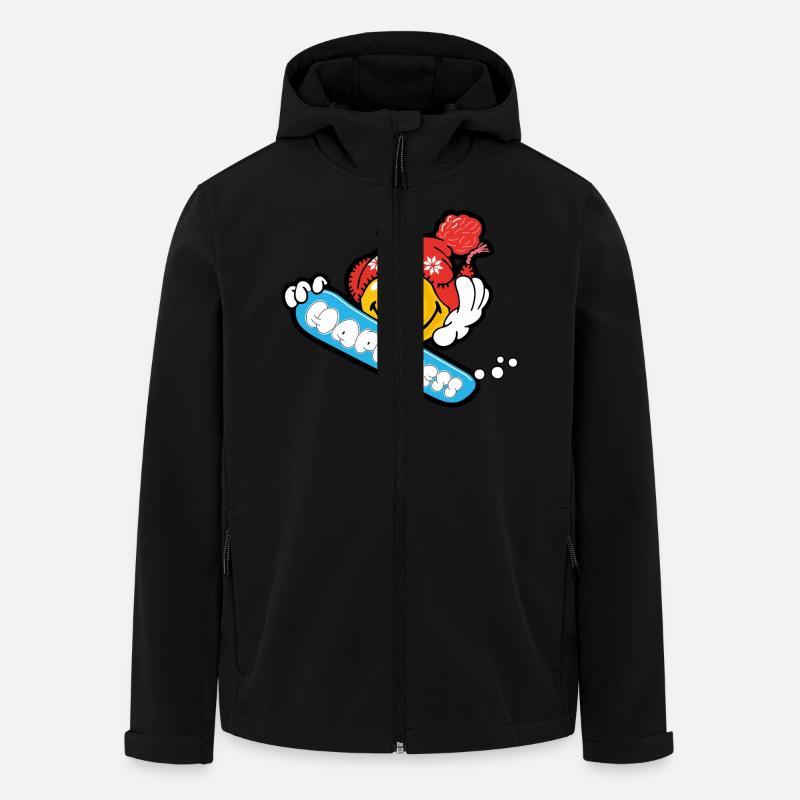 Smiley Snowboarding - Stanley/Stella herre softshelljakke i genanvendt polyester - sort