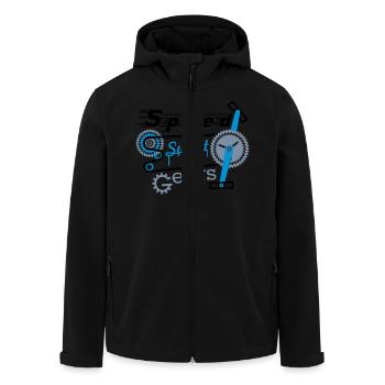 speed sweat n gears - 3 farb Vektor - Recycelte Männer Softshell-Jacke von Stanley/Stella - Schwarz - Vorne - AI Model Male 185 light (185cm)