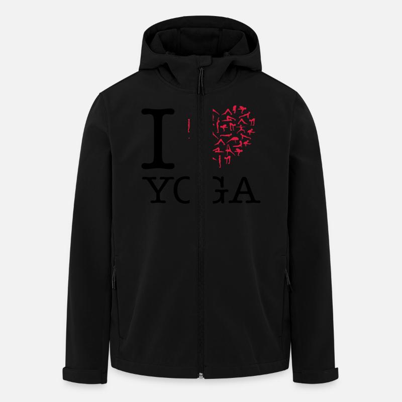 I Heart Yoga - Men’s Recycled Softshell Jacket by Stanley/Stella - black