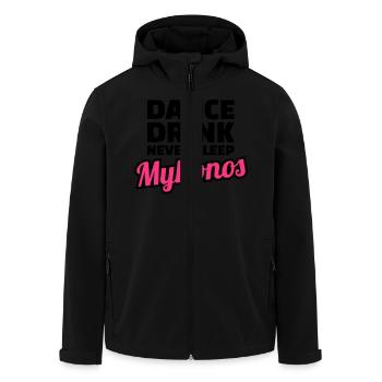 Mykonos - Men’s Recycled Softshell Jacket by Stanley/Stella - black - Front - AI Model Male 185 light (185cm)