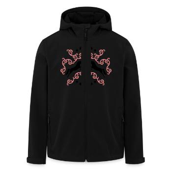 Jumping Unicorns -Springende Einhörner - Recycelte Männer Softshell-Jacke von Stanley/Stella - Schwarz - Vorne - AI Model Male 185 light (185cm)