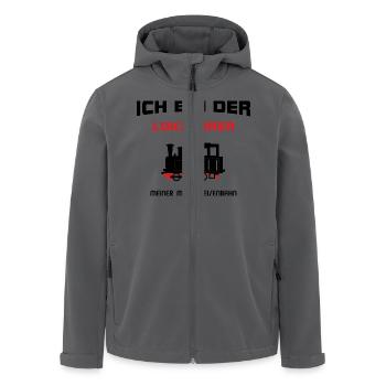 Lokführer Modelleisenbahn - Recycelte Männer Softshell-Jacke von Stanley/Stella - Schwarz - Vorne - AI Model Male 185 light (185cm)