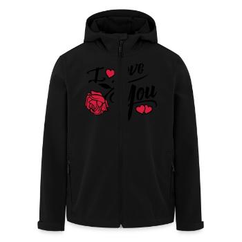 i love you rose - Recycelte Männer Softshell-Jacke von Stanley/Stella - Schwarz - Vorne - AI Model Male 185 light (185cm)