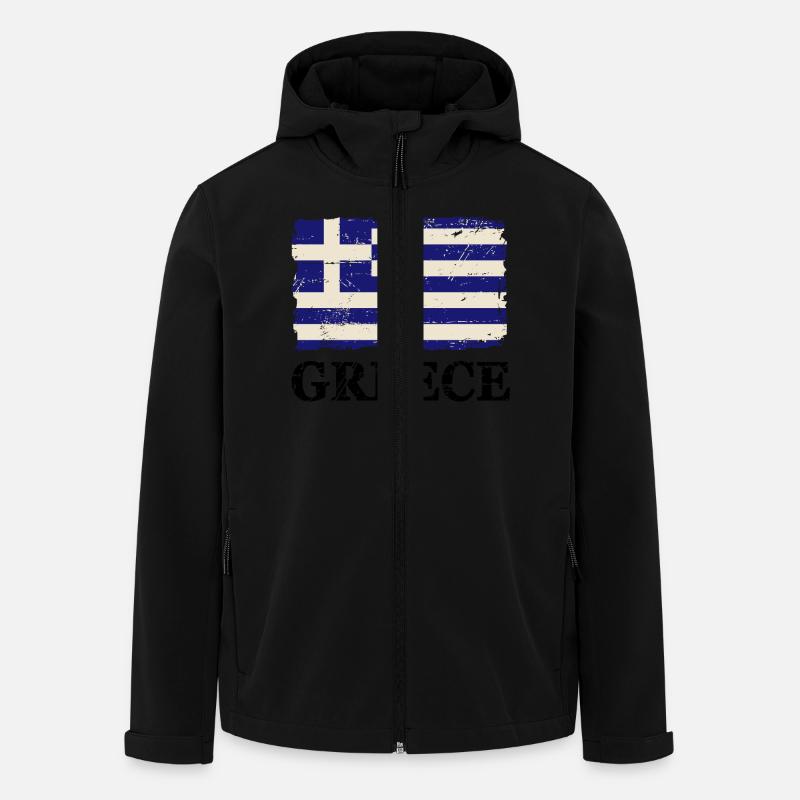 Greece Flag - Griechenland Flagge - Recycelte Männer Softshell-Jacke von Stanley/Stella - Schwarz