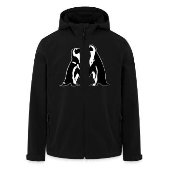 Verliebte Pinguine - Recycelte Männer Softshell-Jacke von Stanley/Stella - Schwarz - Vorne - AI Model Male 185 light (185cm)