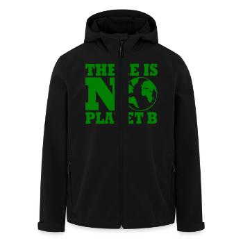 There is no planet B - Men’s Recycled Softshell Jacket by Stanley/Stella - black - Front - AI Model Male 185 light (185cm)