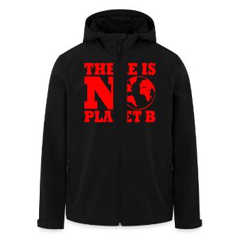 There is no planet B - Men’s Recycled Softshell Jacket by Stanley/Stella - black - Front - AI Model Male 185 light (185cm)