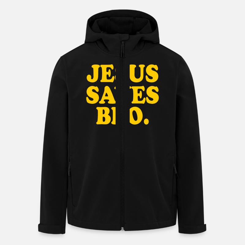 Jesus saves bro - Recycelte Männer Softshell-Jacke von Stanley/Stella - Schwarz