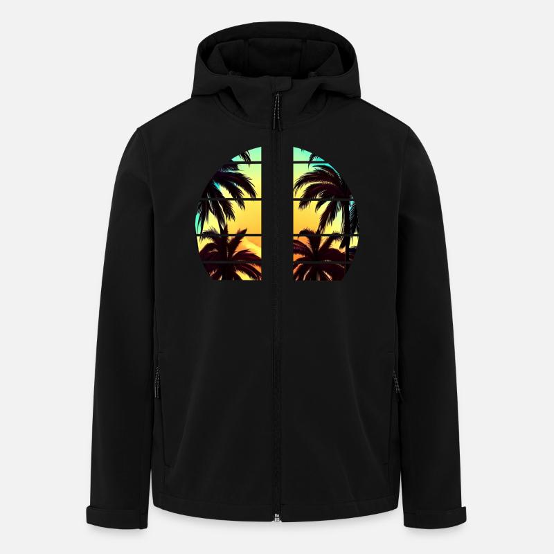 Plamen Sunset Retro 90s - Men’s Recycled Softshell Jacket by Stanley/Stella - black