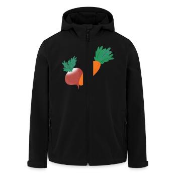 Radish & Carrot - Men’s Recycled Softshell Jacket by Stanley/Stella - black - Front - AI Model Male 185 light (185cm)