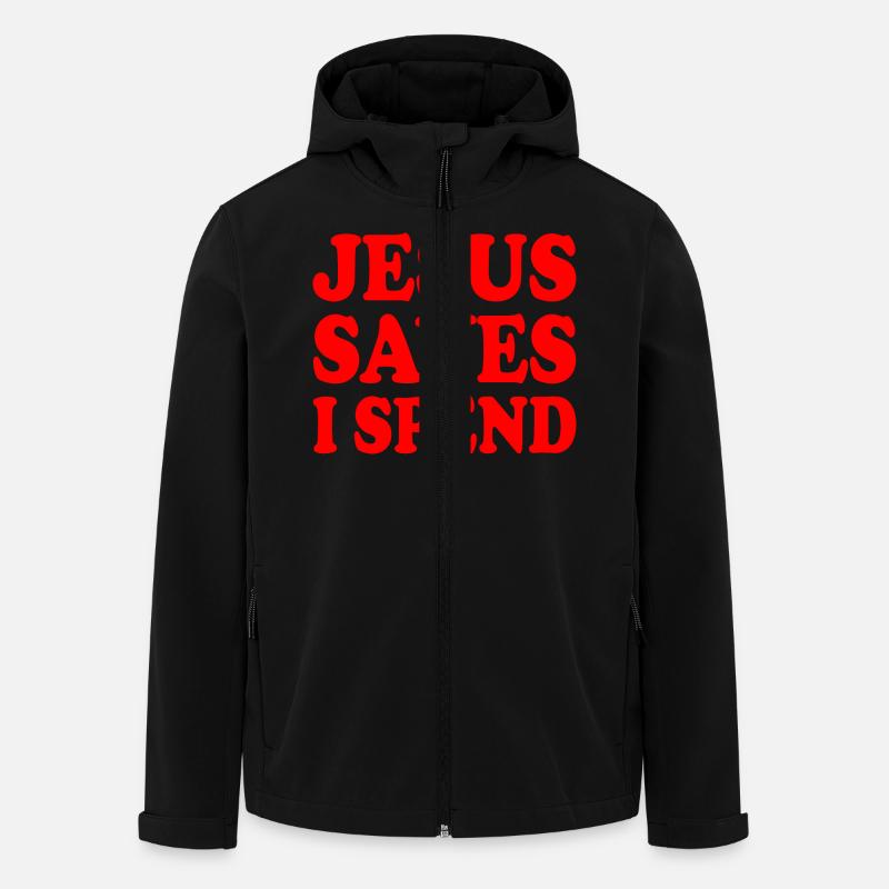 jesus saves i spend - Recycelte Männer Softshell-Jacke von Stanley/Stella - Schwarz